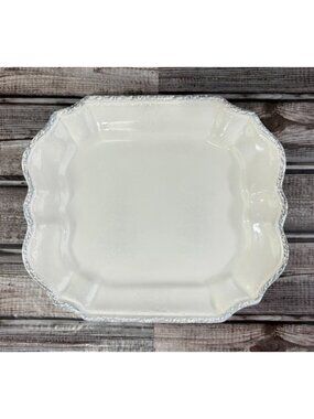 Royal Velvet White grey 8 3/4" Scalloped Salad Plates